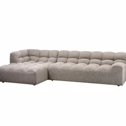WOOOD Allure chaise longue links geweven stof Klei melange