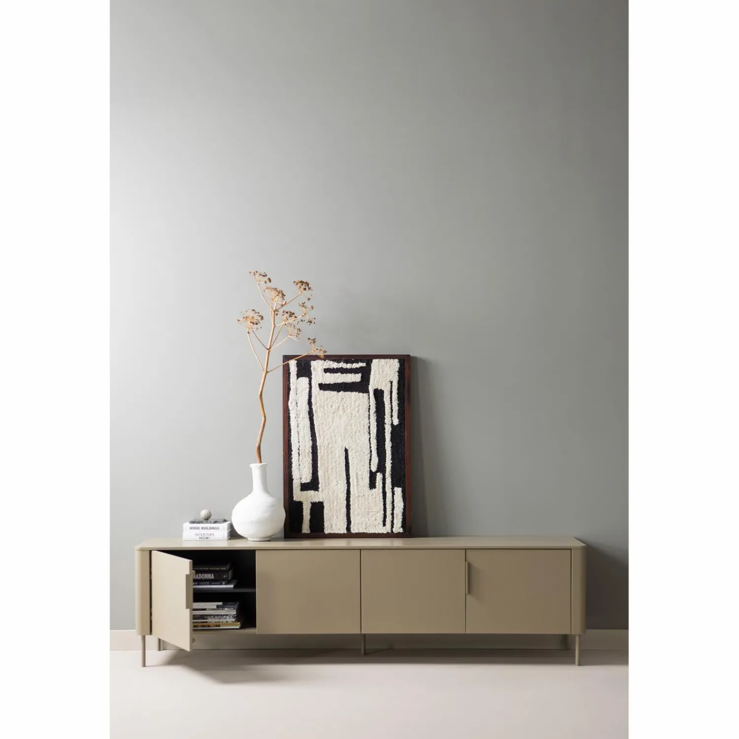 Clearance WOOOD Anka wanddeco zwart/wit