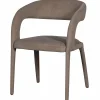 Best WOOOD Arms eetkamerstoel vilt bruin