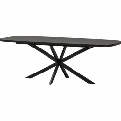 Online WOOOD Arros eettafel uitschuifbaar 180-220x90 cm mdf zwart