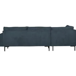 New WOOOD Arwin hoekbank ribstof links staal Blauw