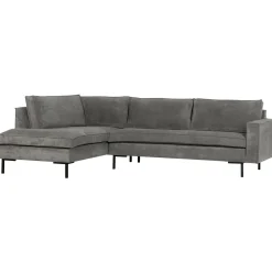 Discount WOOOD Arwin hoekbank ribstof links Olijfgroen