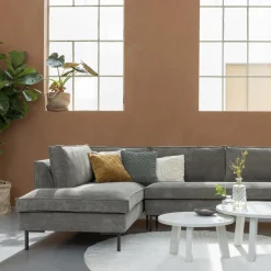 Discount WOOOD Arwin hoekbank ribstof links Olijfgroen