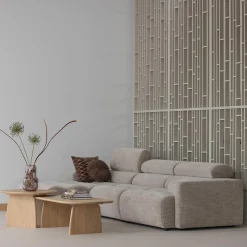 Sale WOOOD Aziz kussens velvet bruin/naturel - set van 3