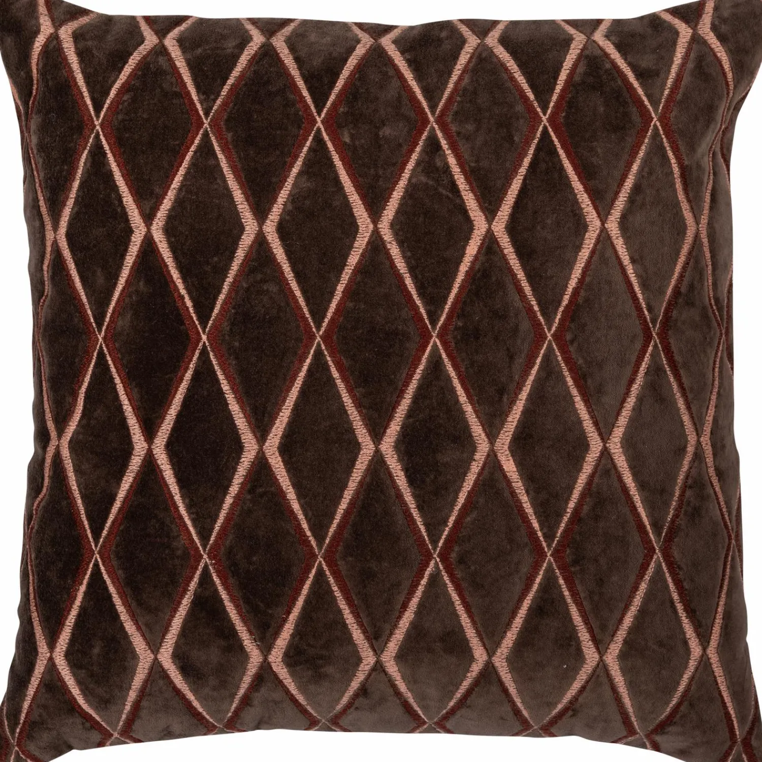 Sale WOOOD Aziz kussens velvet bruin/naturel - set van 3