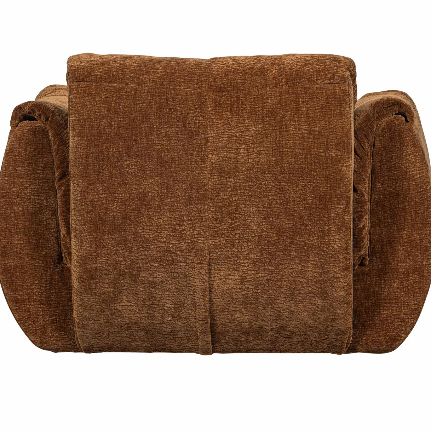 Best WOOOD Baggy draaifauteuil 3D chenille Middenbruin