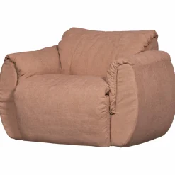 Hot WOOOD Baggy draaifauteuil geweven chenille oud roze Oudroze
