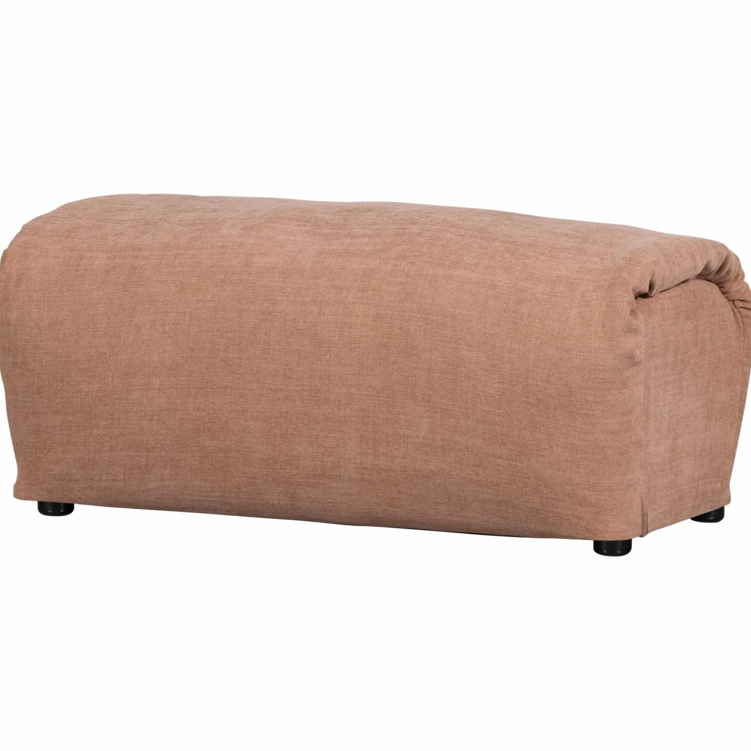 Best WOOOD Baggy hocker geweven chenille oud roze Oudroze