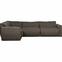 Clearance WOOOD Baggy hoekbank links geweven stof warmgrijs melange Warm grijs melange