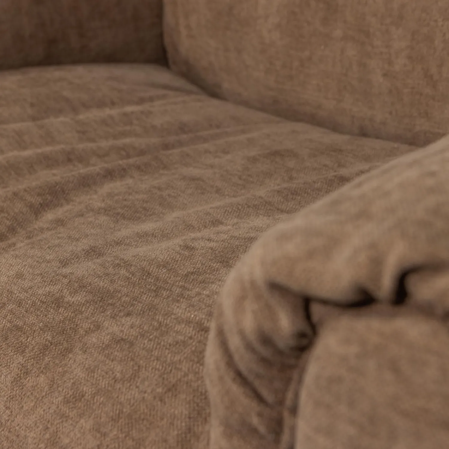 Outlet WOOOD Baggy loveseat geweven chenille Bruin