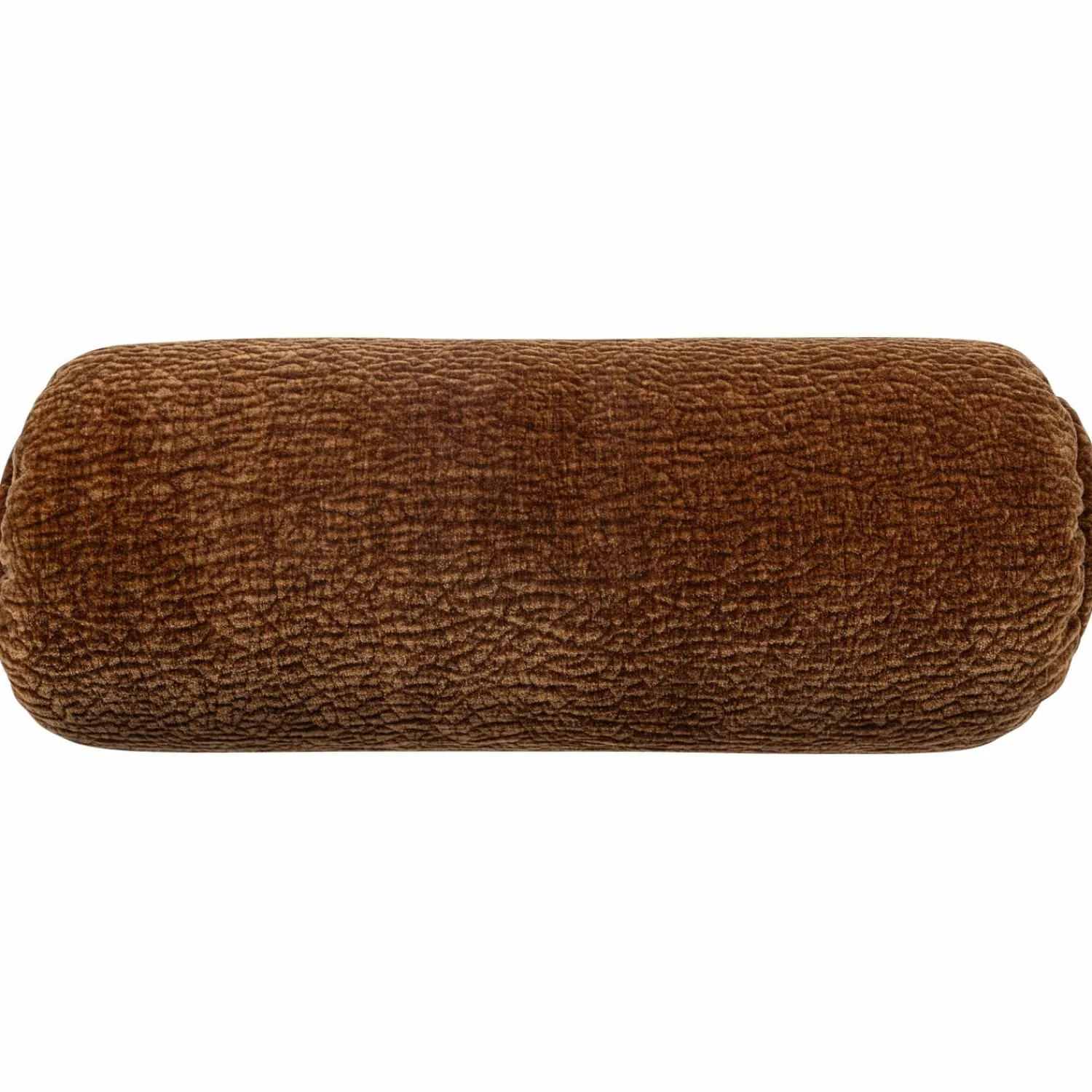Best WOOOD Baggy rolkussen 50xø23 cm 3D chenille Middenbruin