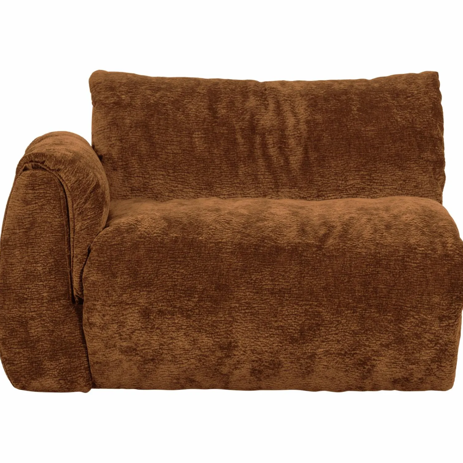 Hot WOOOD Baggy 1-zits element met arm links 3D chenille Middenbruin