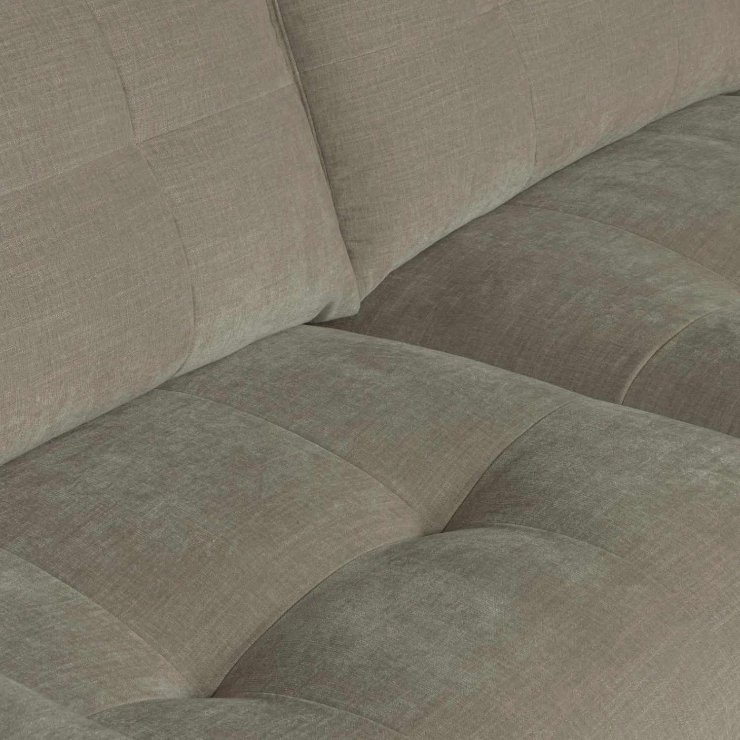Clearance WOOOD Bar chaise longue geweven stof rechts Warm grijs