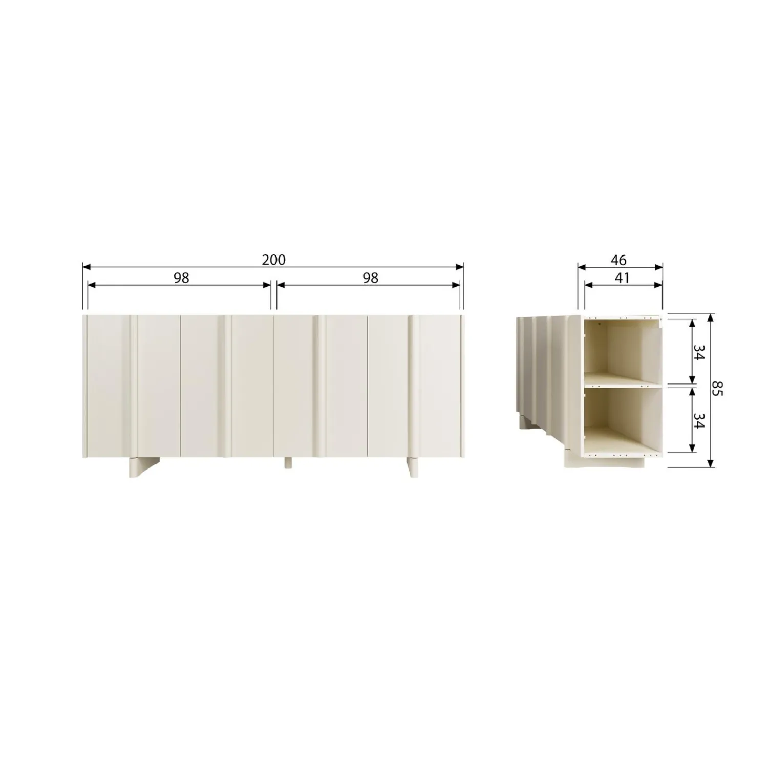 WOOOD Basu dressoir grenen Dust