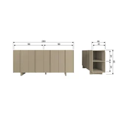 Hot WOOOD Basu dressoir grenen Mud