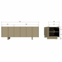 Online WOOOD Basu tv meubel 152 cm grenen Moss