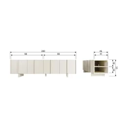 Sale WOOOD Basu tv meubel 200 cm grenen Dust