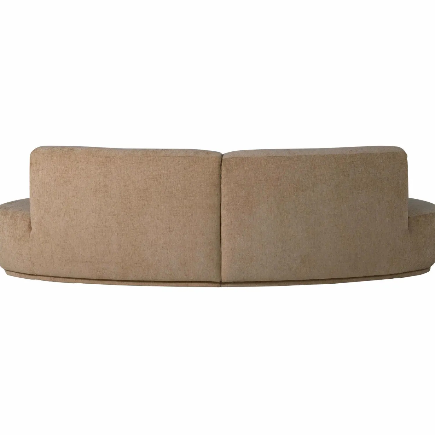Outlet WOOOD Batavier half ronde bank 4-zits velvet melange lichtbruin Lichtbruin melange