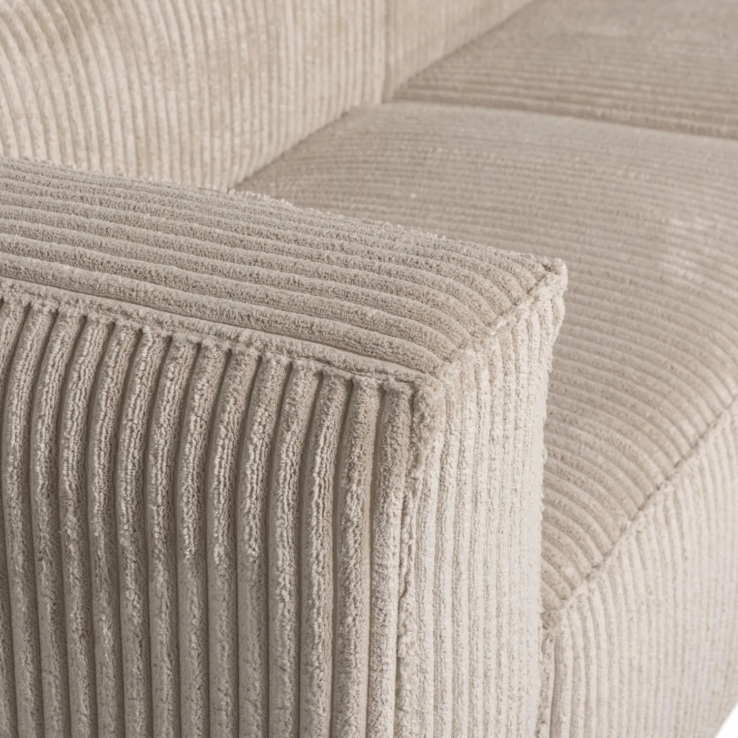 Discount WOOOD Bean chaise longue bank rechts ribstof travertin