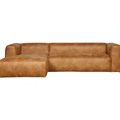 Online WOOOD Bean hoekbank links ecoleer Cognac