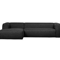 Outlet WOOOD Bean hoekbank links incl. kussens melange Donkergrijs