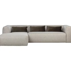 Hot WOOOD Bean hoekbank links incl. kussens melange Lichtgrijs