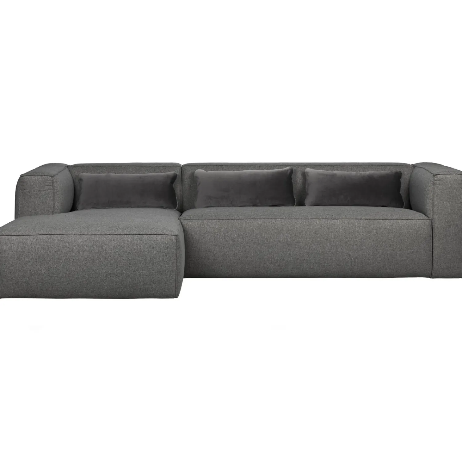 Outlet WOOOD Bean hoekbank links incl. kussens melange Middengrijs