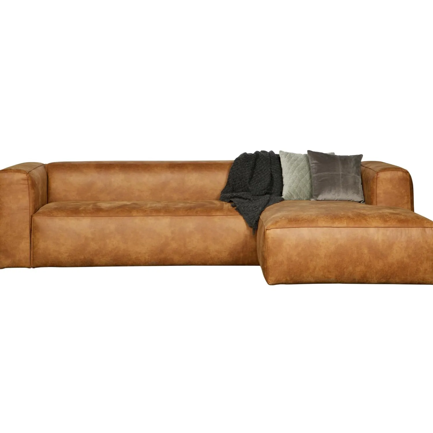 Online WOOOD Bean hoekbank rechts ecoleer Cognac