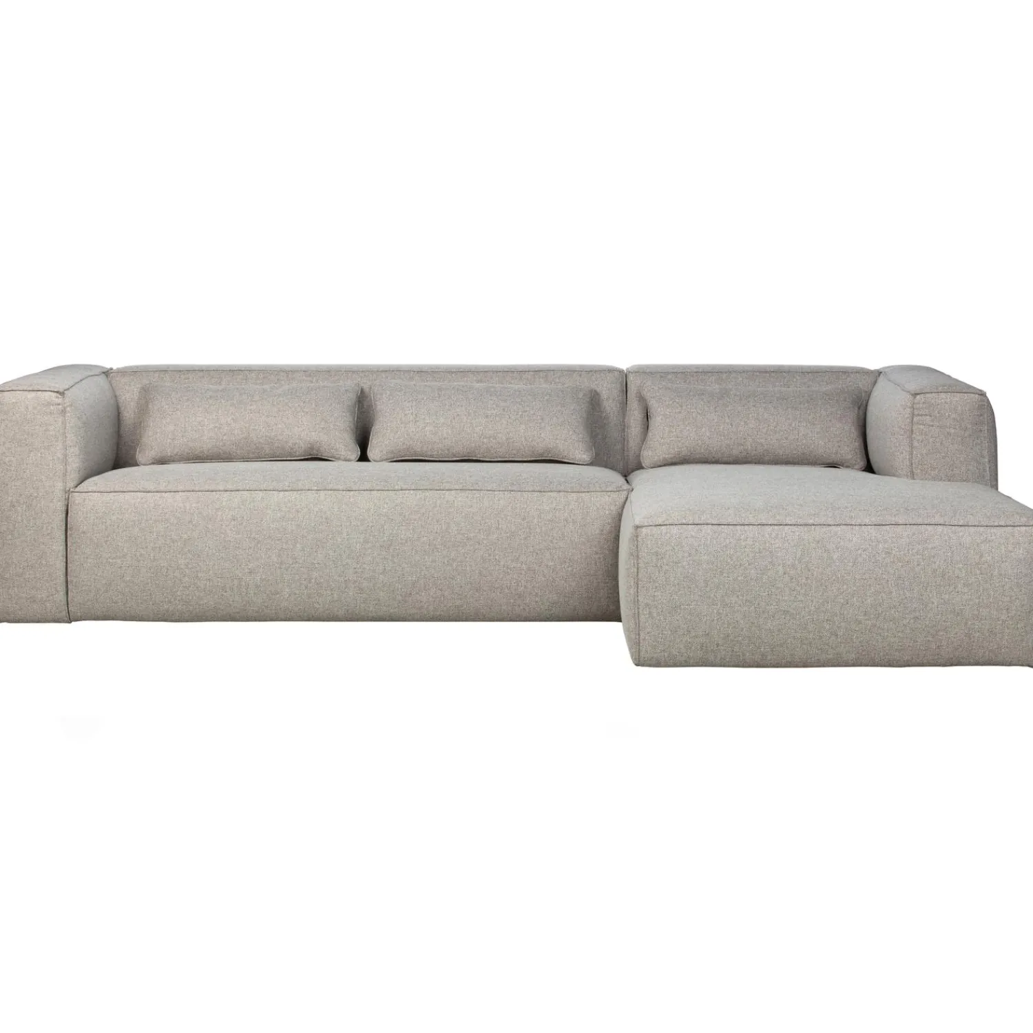 Best WOOOD Bean hoekbank rechts incl. kussens melange Lichtgrijs