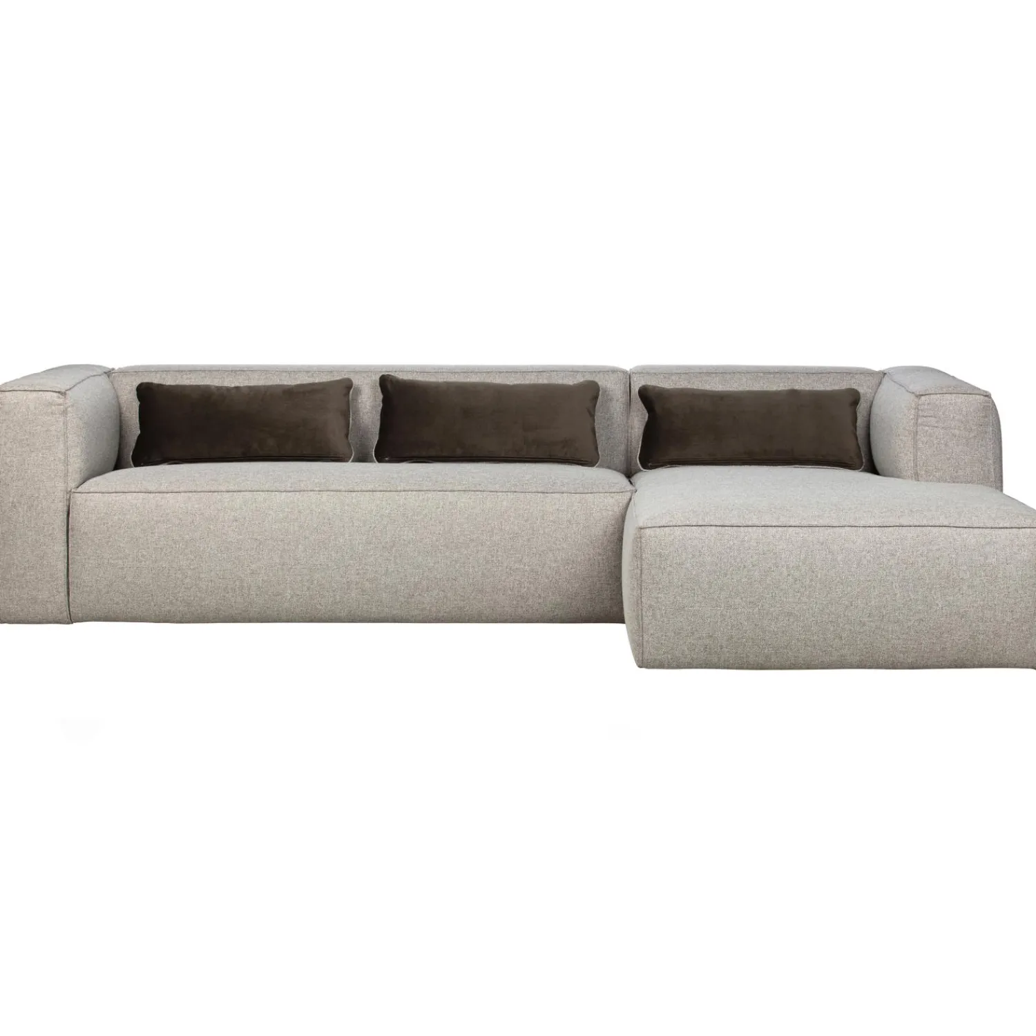 Best WOOOD Bean hoekbank rechts incl. kussens melange Lichtgrijs