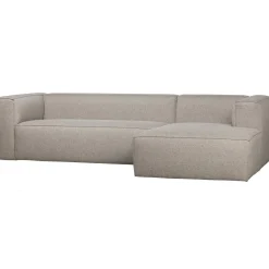 Best WOOOD Bean hoekbank rechts incl. kussens melange Lichtgrijs