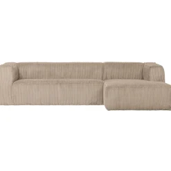 Clearance WOOOD Bean hoekbank rechts ribstof Travertin