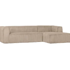 Clearance WOOOD Bean hoekbank rechts ribstof Travertin