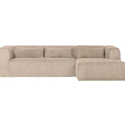 Clearance WOOOD Bean hoekbank rechts ribstof Travertin