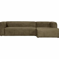 Online WOOOD Bean hoekbank rechts structure velvet Moss