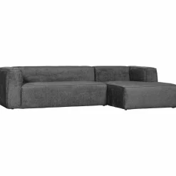 Best WOOOD Bean hoekbank rechts structure velvet Cloud sky