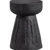 Discount WOOOD Borre kruk hout zwart 40xø28 cm