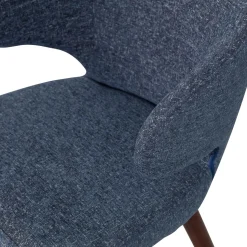 New WOOOD Cape eetkamerstoel gemeleerde stof blauw