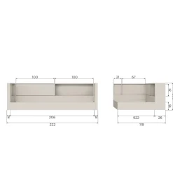 Discount WOOOD Carter bed grenen 90x200 cm Dust