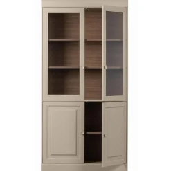 New WOOOD Chow 4-deurs vitrinekast grenen dakargrau