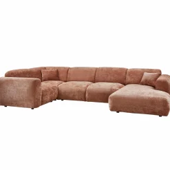 Clearance WOOOD Cloud hoekbank links geweven chenille Terra
