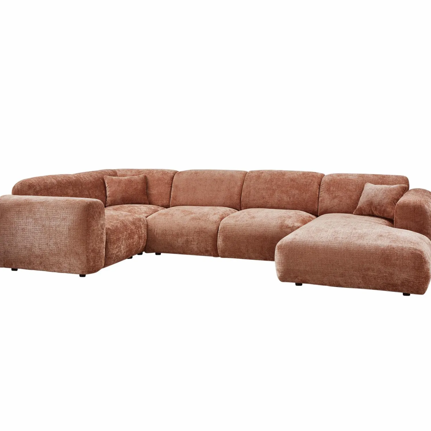 Clearance WOOOD Cloud hoekbank links geweven chenille Terra