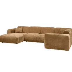 Online WOOOD Cloud hoekbank rechts geweven chenille Honinggeel