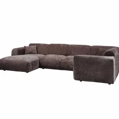 Discount WOOOD Cloud hoekbank rechts geweven chenille Warm bruin