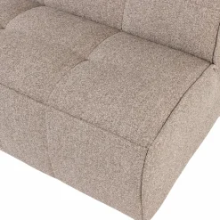 Discount WOOOD Cluster eetbankje met rugleuning bouclé khaki bruin