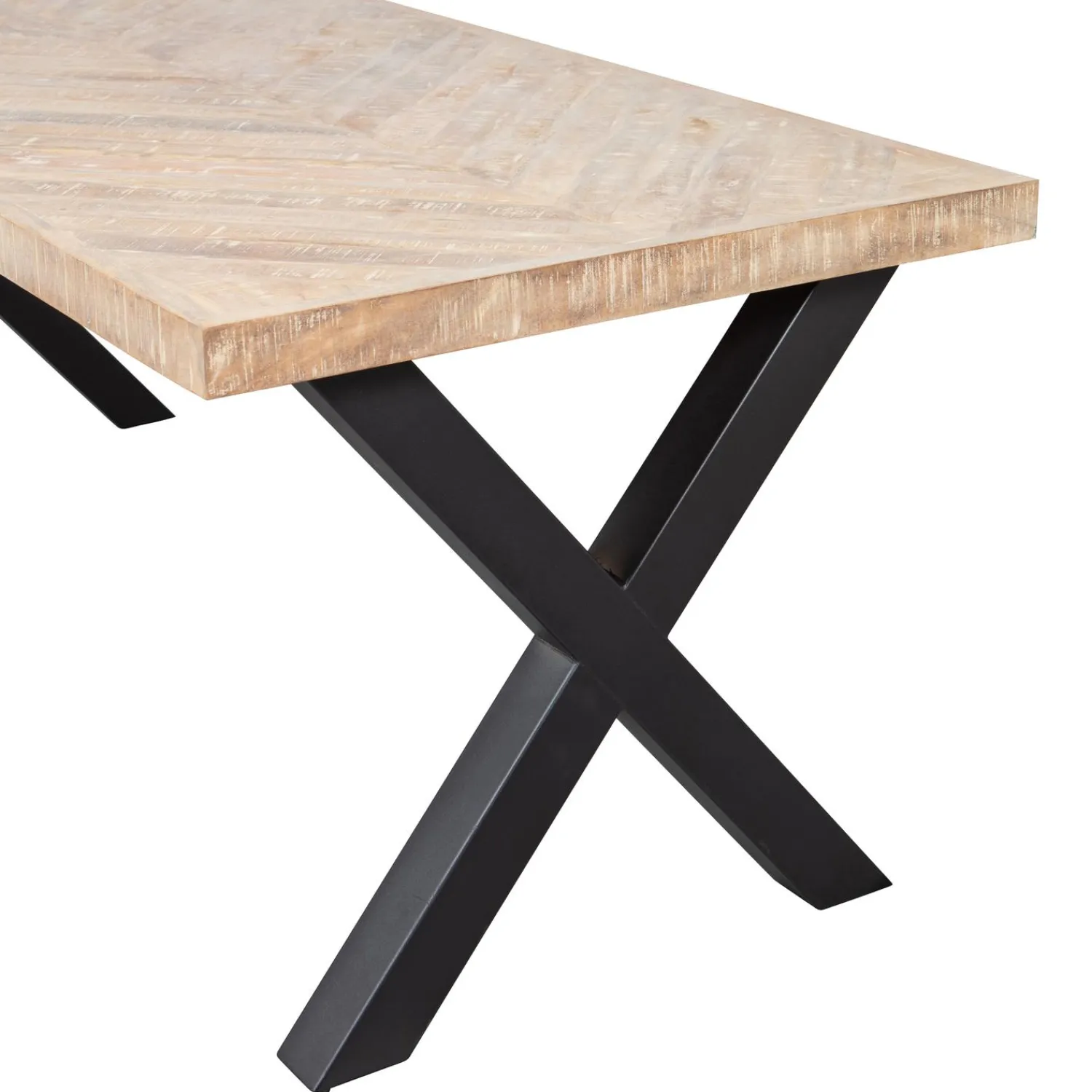 Hot WOOOD Combi-Tablo: mango visgraat 200x90 & Alkmaar poot