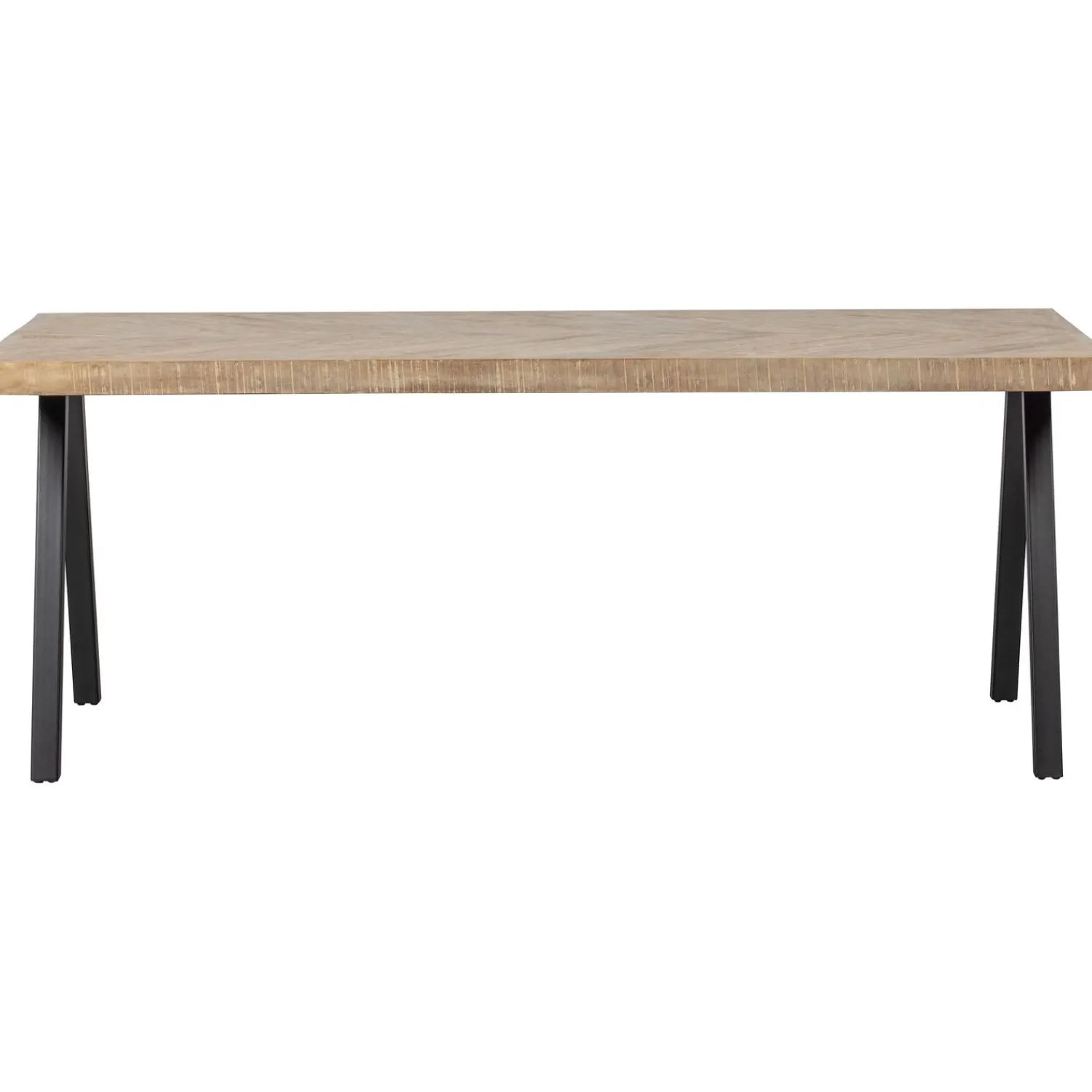 WOOOD Combi-Tablo: mango visgraat 180x90 & 2-standen poot vierk