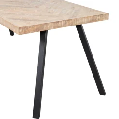 WOOOD Combi-Tablo: mango visgraat 180x90 & 2-standen poot vierk