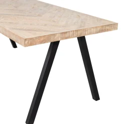 WOOOD Combi-Tablo: mango visgraat 180x90 & 2-standen poot vierk