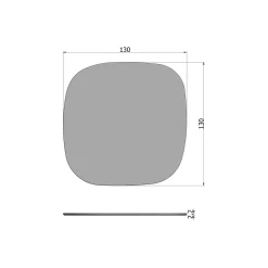 Outlet WOOOD Combi-Tablo: organisch eiken 130x130 & 2-stand zwart